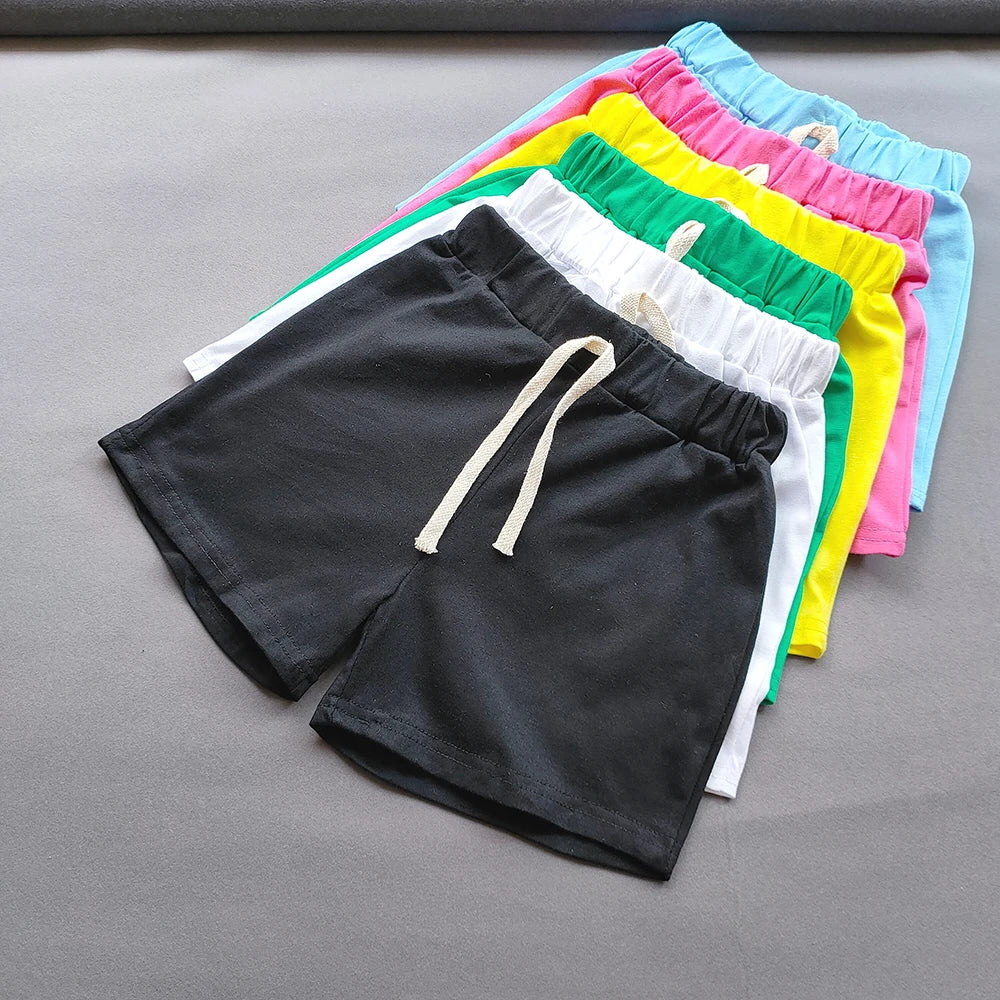 Summer Girls Boys Shorts Korean Candy Color Sports Shorts For Girls Cotton Hot Pants Casual Children Girls Beach Shorts