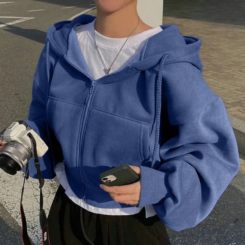 Women’s Cropped Zip-Up Hoodie