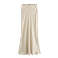 Chic Satin Bow Detail Maxi Women Skirt