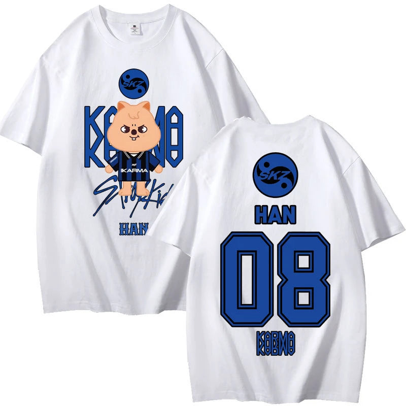 2025 KPOP skz Concert Peripheral Combination Peripheral Printed Summer Short-sleeved T-shirt Pure Cotton Loose