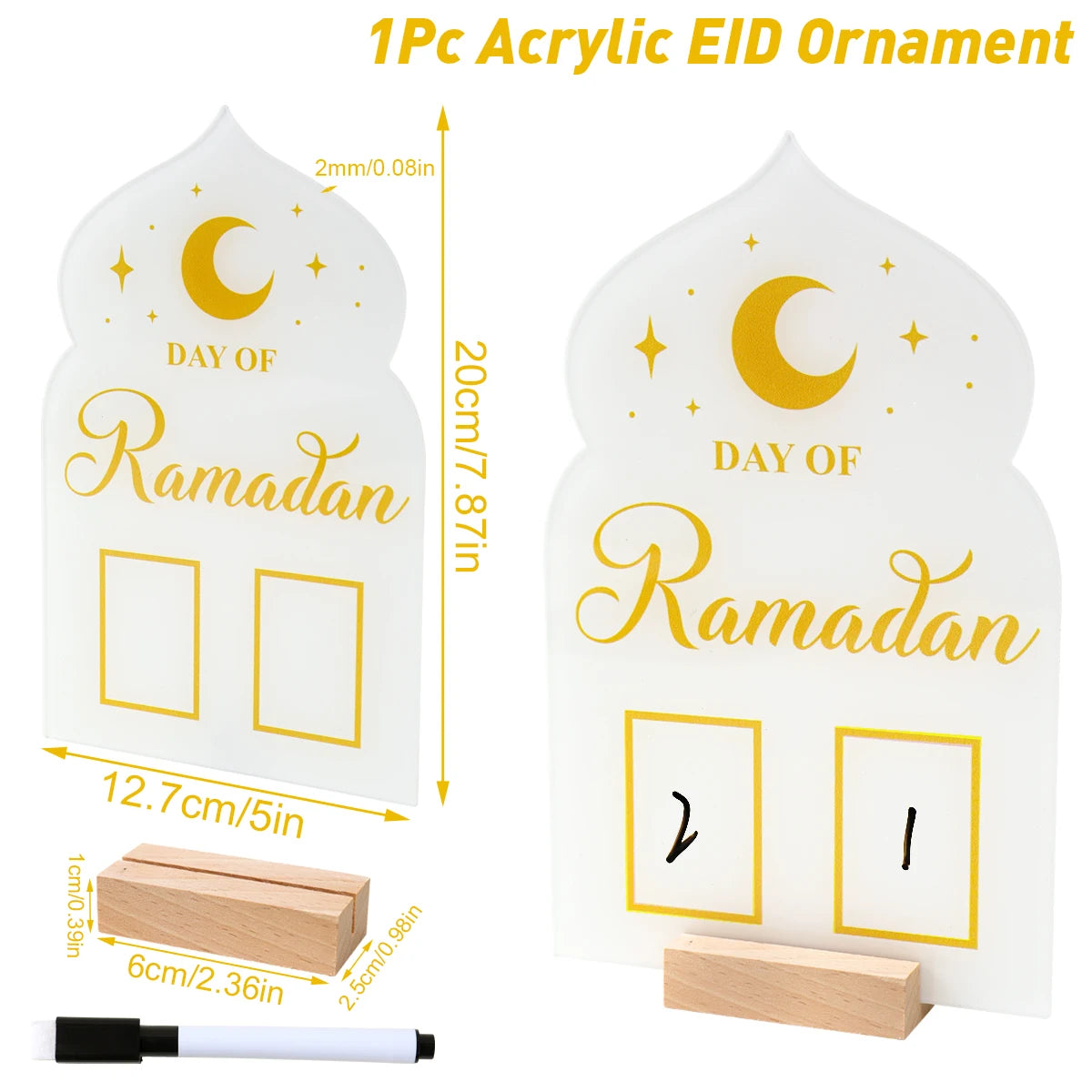 Ramadan Countdown Calendar Eid Mubarak Ornament Ramadan Decoration 2026 For Home Ramadan Kareem Islamic Muslim Party Decor Gifts