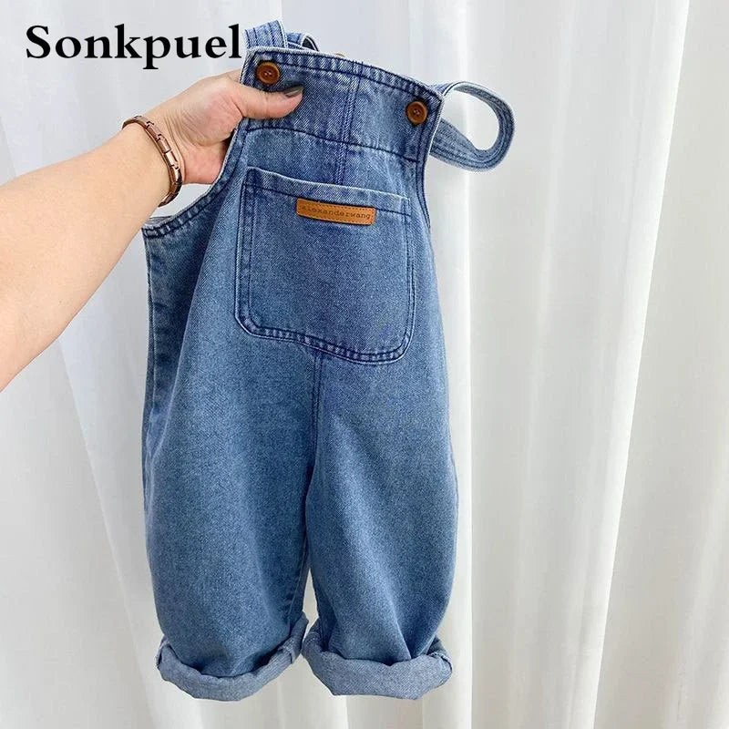 Children'S Overalls Pants Boys Fall Pants 2024 New Baby Trousers Spring and Autumn Jeans Girls Pants