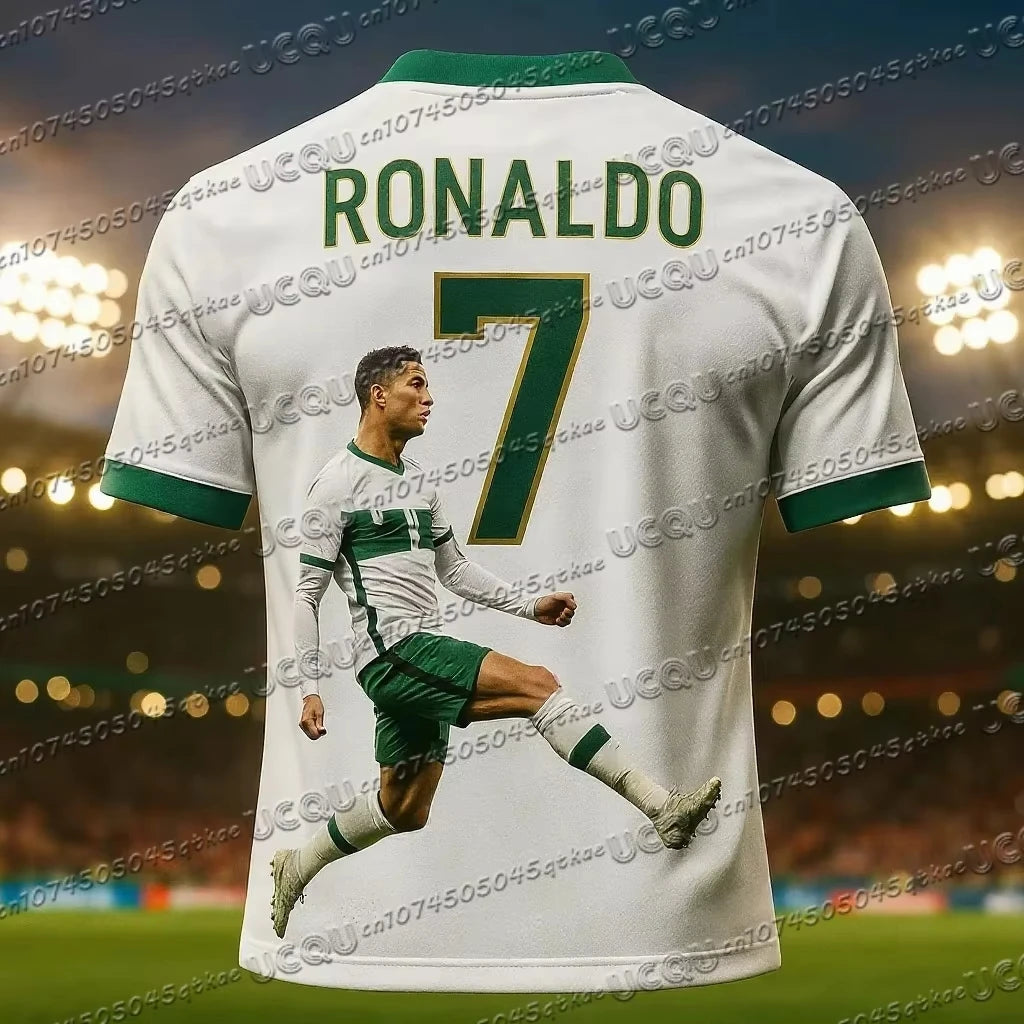 26 New Football Jersey 3D Printed NO.7 Ronaldo Boys Girls Training Women's Sports Breathable Short Sleeve Kids/Men's T-shirt Top