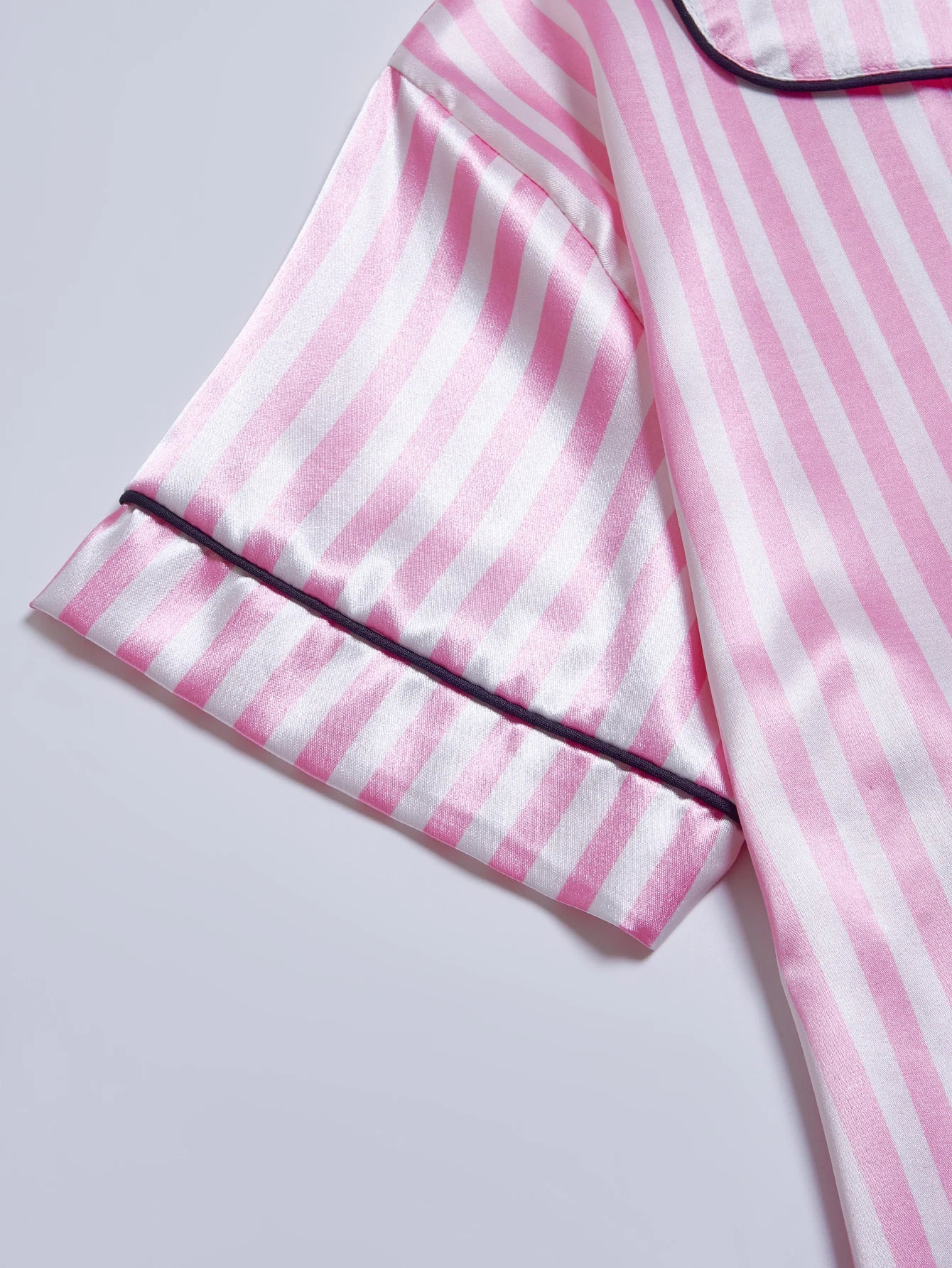 Embroidered Letter Satin Sleepwear Set