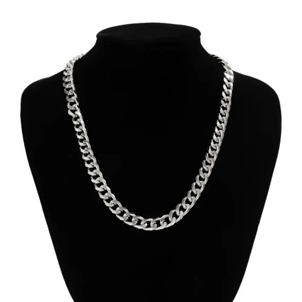 Simple Stainless Steel Cuban Chain Necklace for Men Gold Silver Color Metal Chain On The Neck Choker Jewelry Party Male DIY Gift