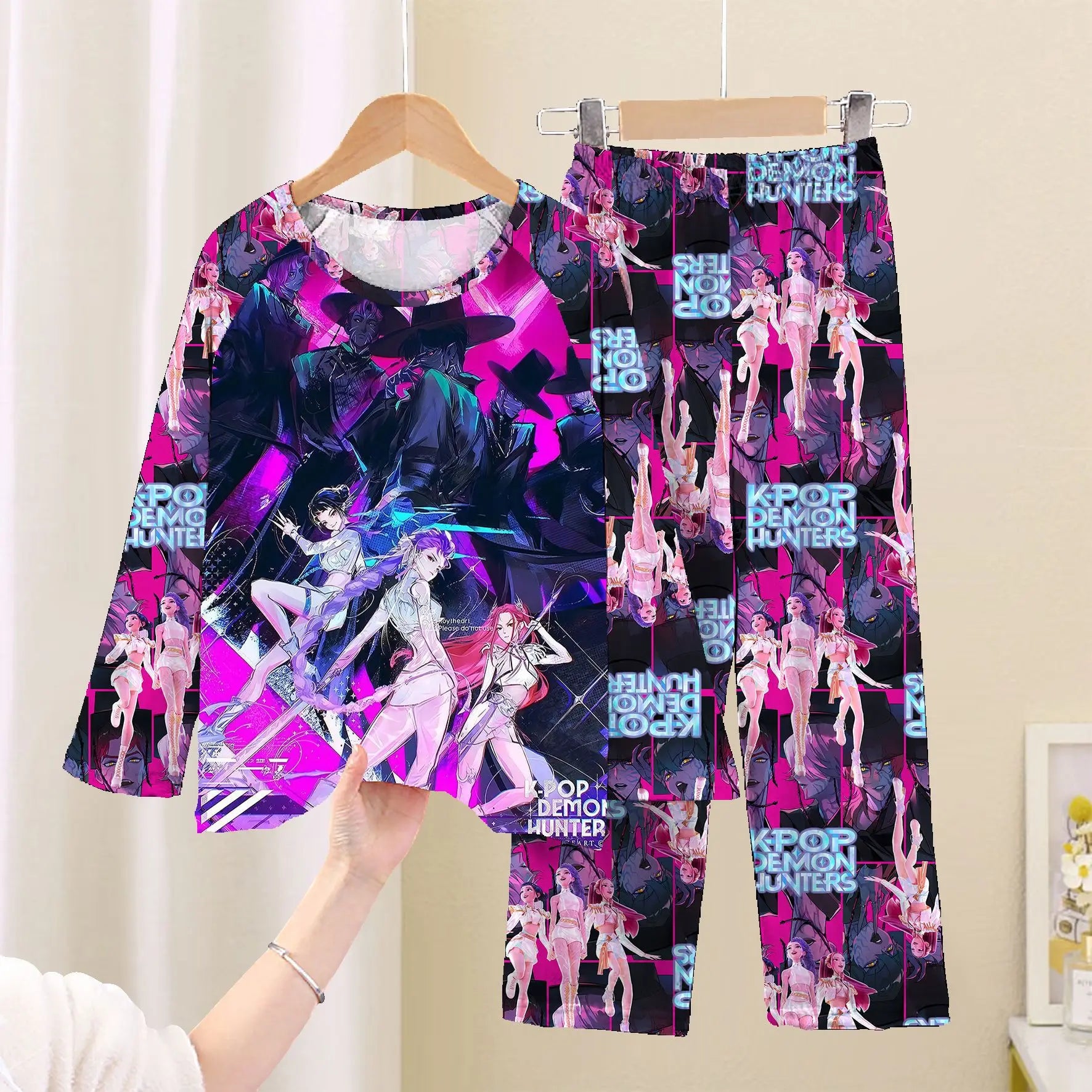 Kpop Demon Hunters Clothing Sets for Children Huntrix Kids Pajamas Baby Girls Pijama Fashion Boys Long Sleeve Pyjamas Sleepwear