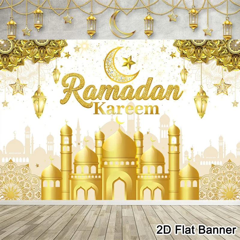 EID Mubarak Decoration Backdrop Ramadan Decor 2026 For Home Background Ramadan Kareem Islamic Muslim Party Eid Al Adha Gifts