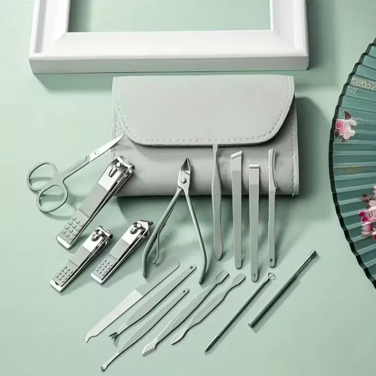 16/12/4 pcs Professional Nail Clippers and Cuticle Nippers Set with Travel Case Manicure Set Pedicure Sets Nail Clippers