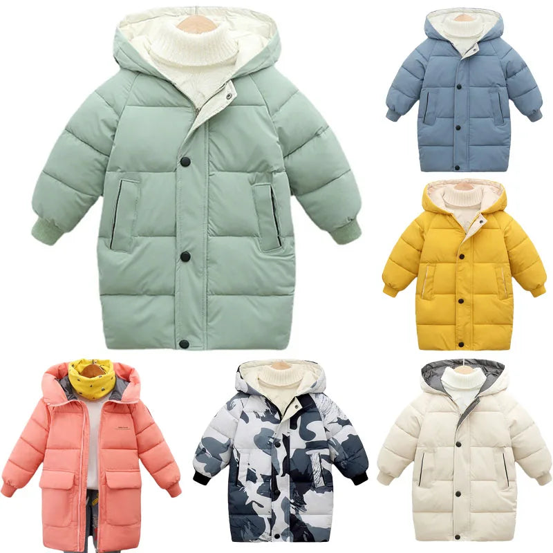 Kids Long Down Winter Jacket