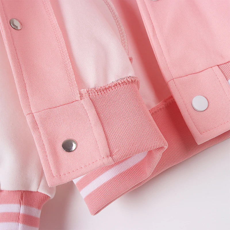 3-12 Years Girls Baseball Coat Spring Autumn Cute Cartoon Unicorn Outerwear Fashion Teenage Girl Sport Jacket Kids Clothes