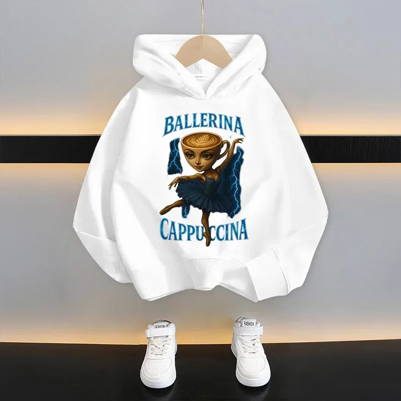 Italian Brainrot Kids Hoodie Funny Cartoon Graphic Thin Sweatshirts Tung Tungtung Sahur Casuals Long Sleeves Tops Boys Clothes