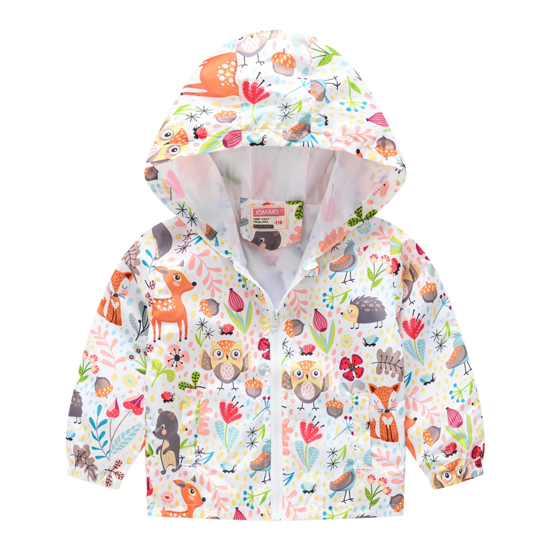 New autumn style girls 1-7 years old fashionable multi-color lightweight hooded short jacket jacket