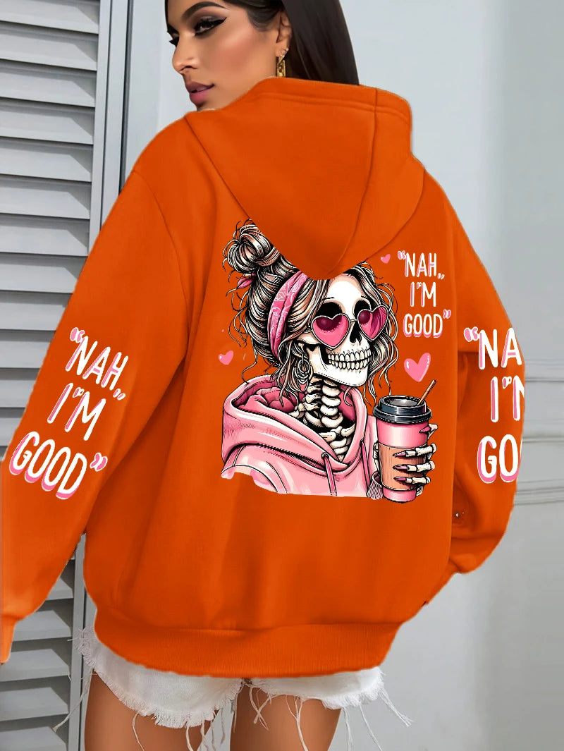 Women’s Funny Print Multicolor Hoodie