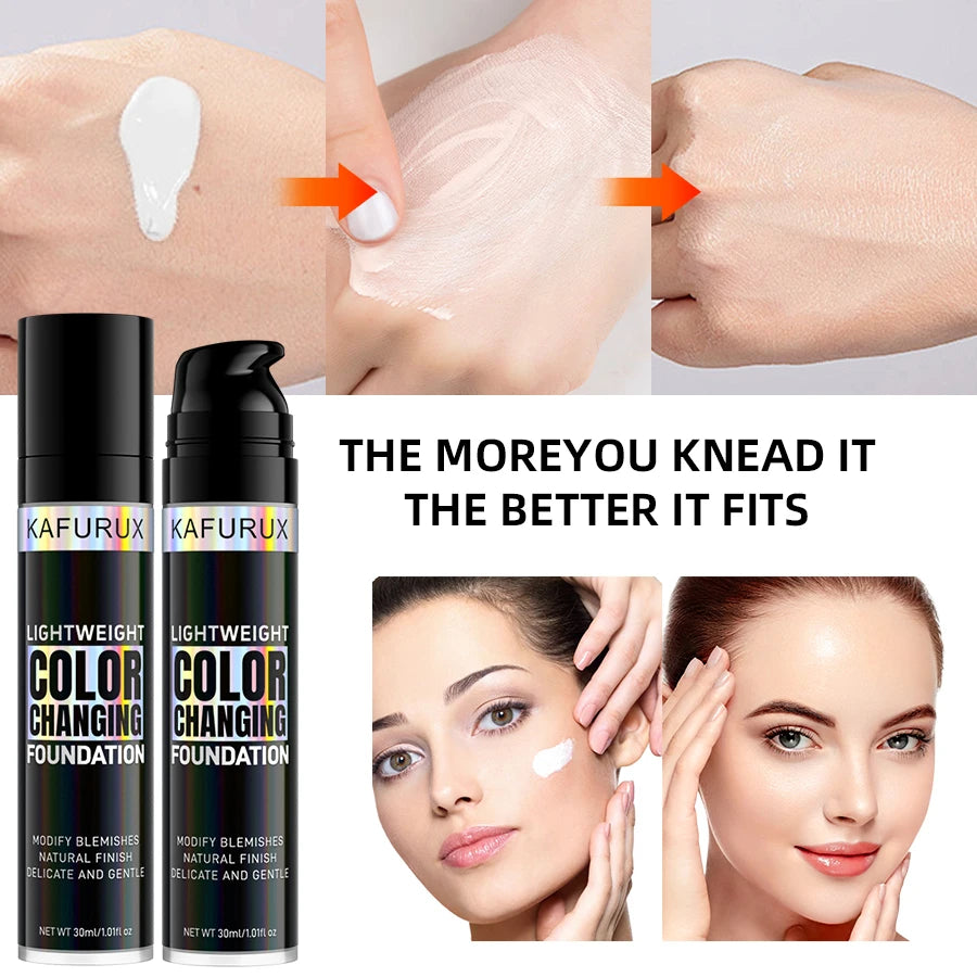 1PC Magic Color Changing Foundation Liquid Soft Matte Long Lasting Hydrating Makeup Base Cream for All Different Skin Tone