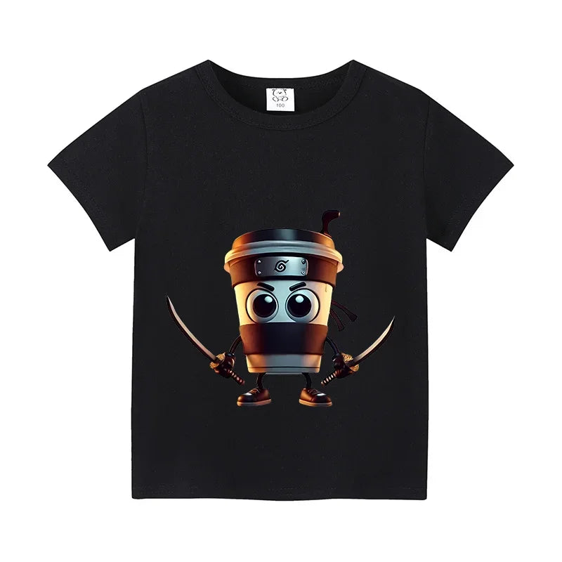 Italian Brainrot Animals Kids T-shirt Cappuccino Assassino