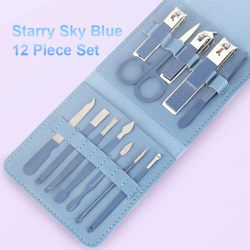 16/12/4 pcs Professional Nail Clippers and Cuticle Nippers Set with Travel Case Manicure Set Pedicure Sets Nail Clippers