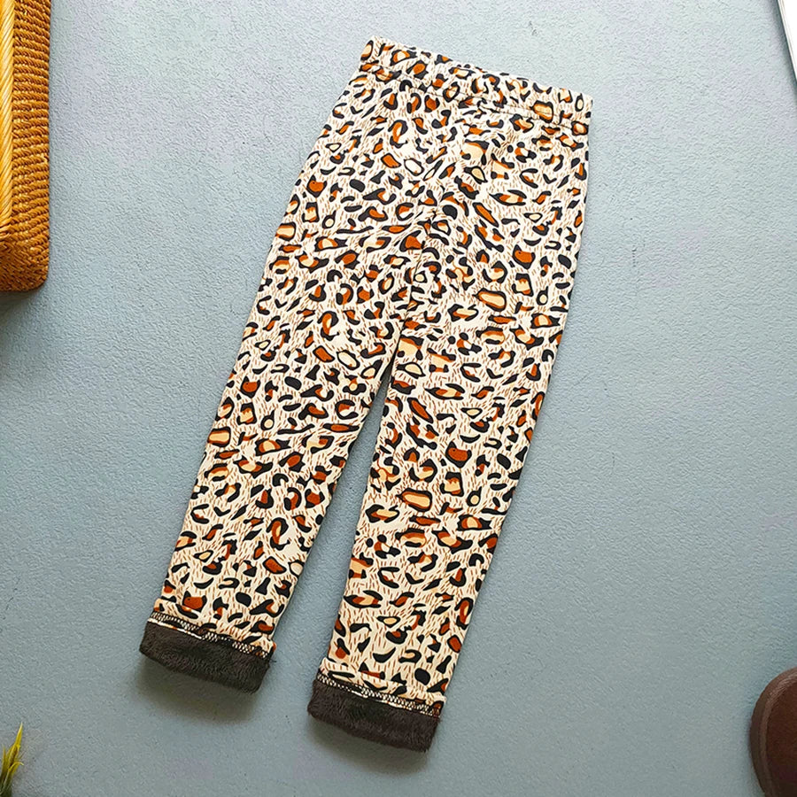 Autumn Winter Print Flowers Thick Warm Kids Toddler Baby Girls Leggings Children's Pants
