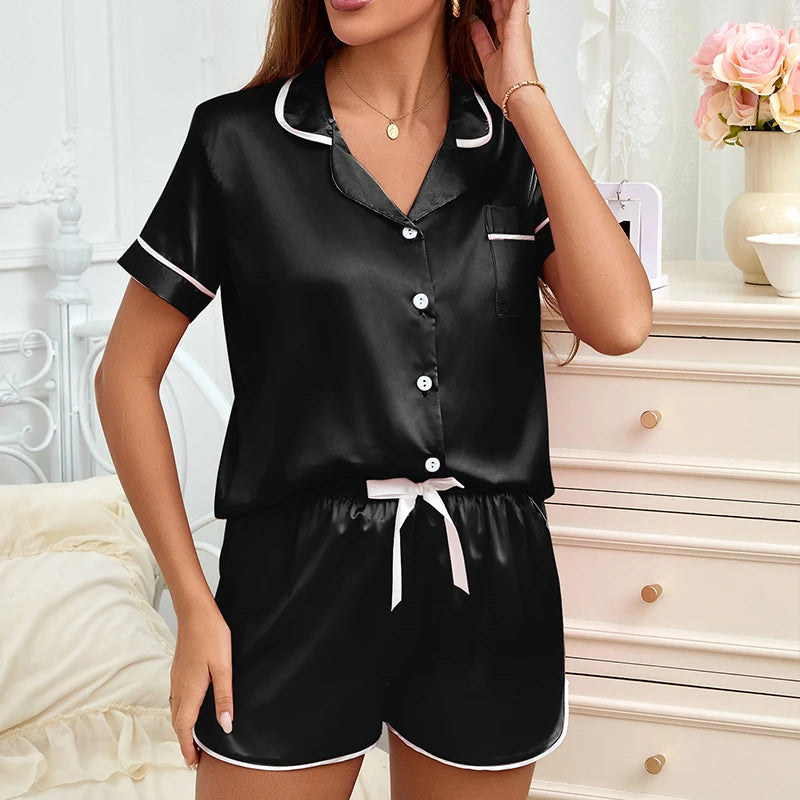 Women’s Heart Embroidered Pajama Set