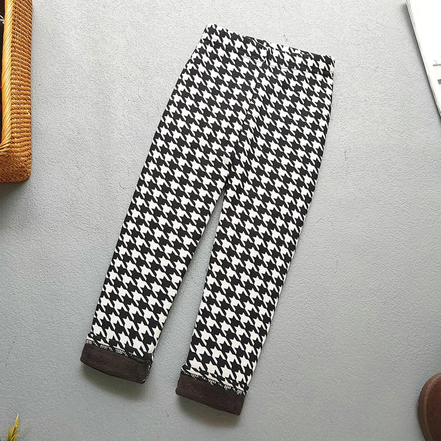 Autumn Winter Print Flowers Thick Warm Kids Toddler Baby Girls Leggings Children's Pants