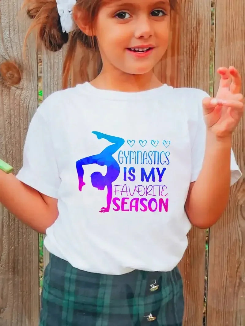 Boys T-shirt Girls Kids Rhythmic Gymnastics Printed T-shirt Modal Clothing Short Sleeves Boys Clothes