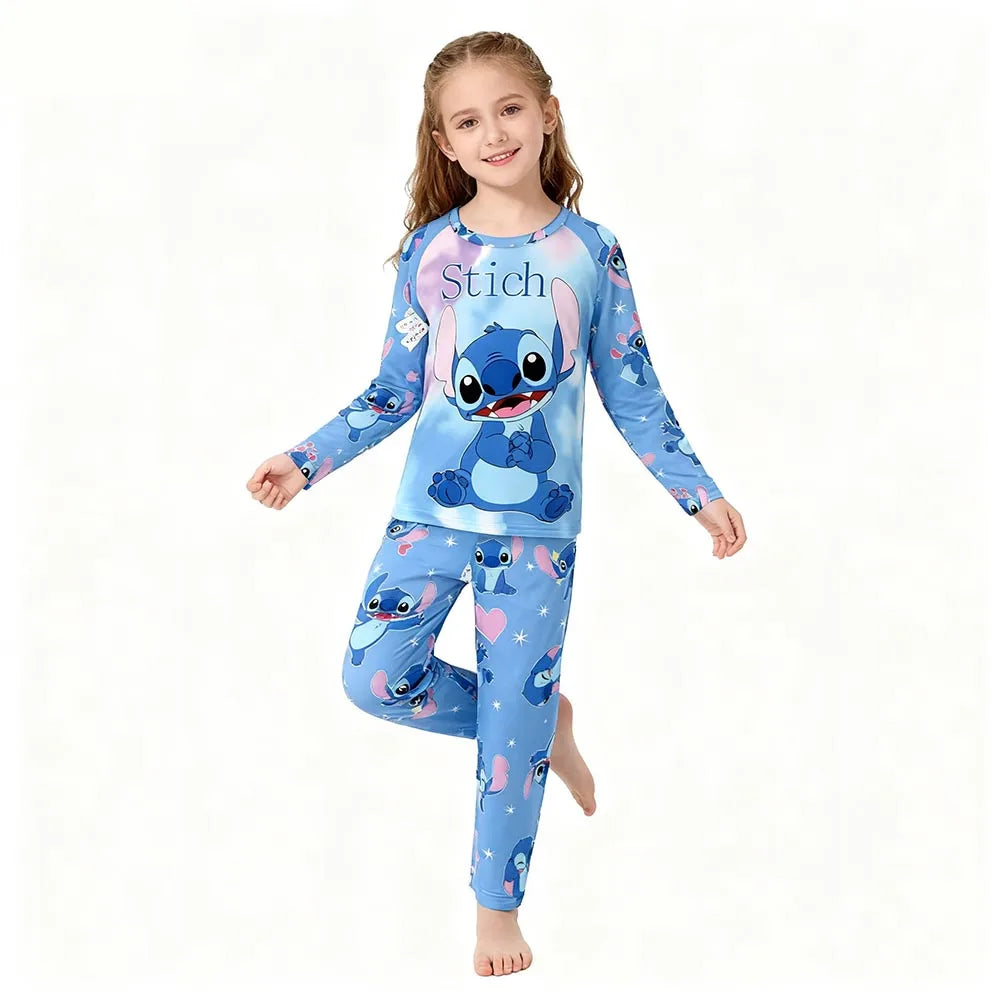 Kids Stitch Pajamas 2pcs/set for Boys Girls Home Wear Kids Casual Sleepwear Long Sleeve Pajamas Bottoms Suit Cute Gifts