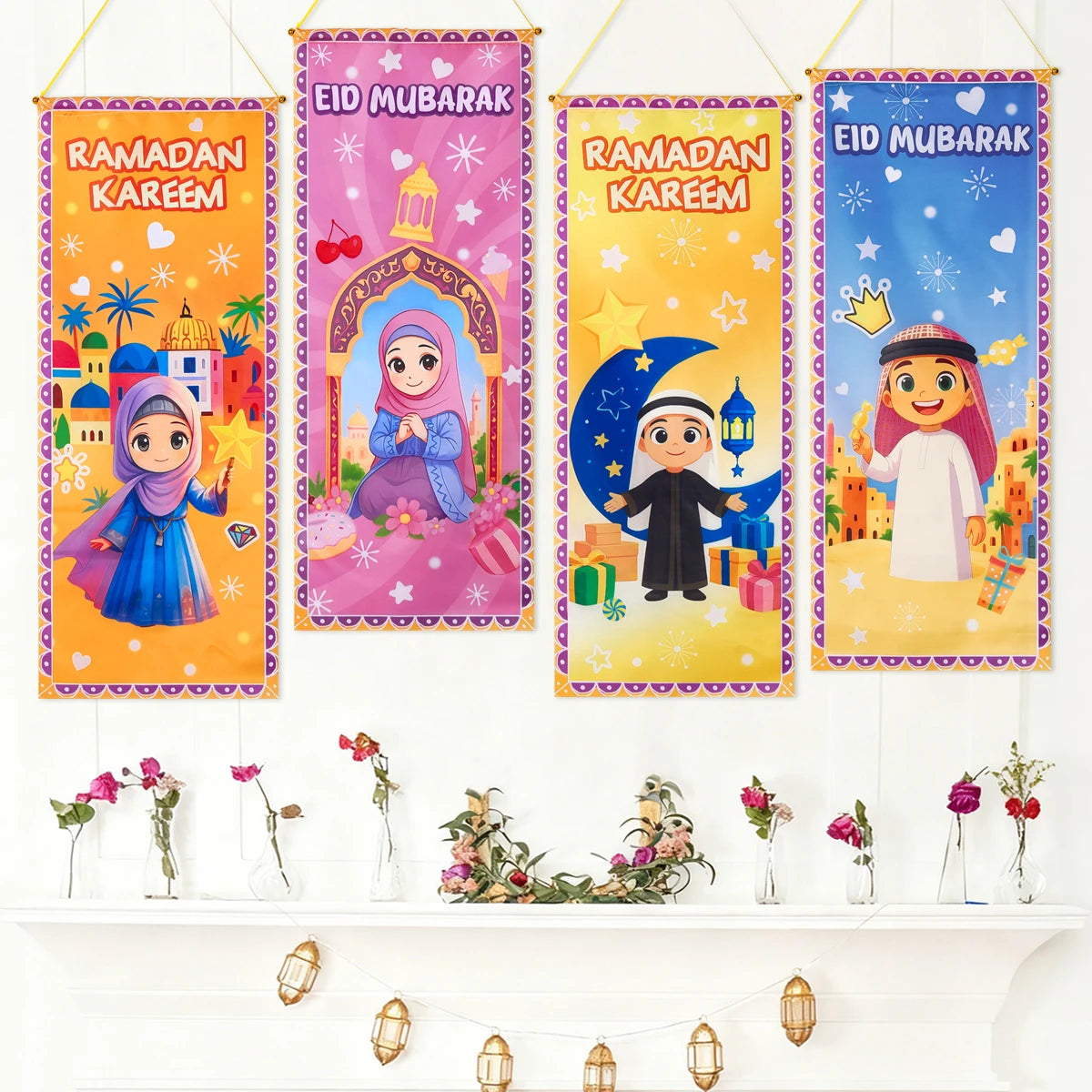 Ramadan Kareem Hanging Flag Ramadan Decoration 2026 For Home Eid Mubarak Ramadan Kareem Islamic Muslim Party Eid Al Adha Gifts