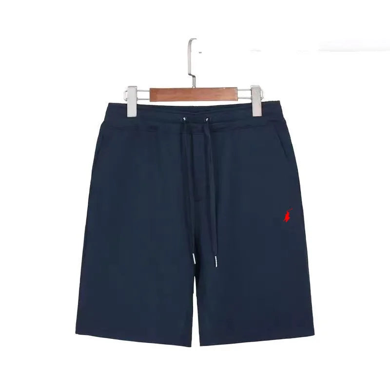 Summer casual men's shorts, POLO sanitary pants, solid color sports pants, casual vacation, loose fit