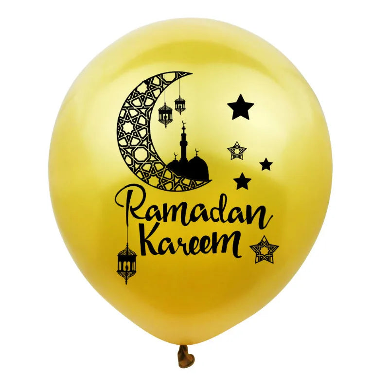 10Pcs Ramadan Kareem Latex Balloon Decoration Ramadan Mubarak Muslim Islamic Festival Party Decoration 2026 Eid Mubarak Supplies