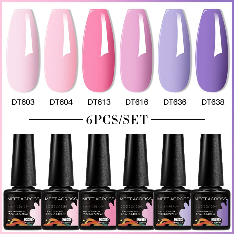 6pc Nail Gel Polish Set DIY Nail Art Semi Permanent UV LED Gel Kit For Nails Decoration Manicure Soak Off Painting Vernis Design