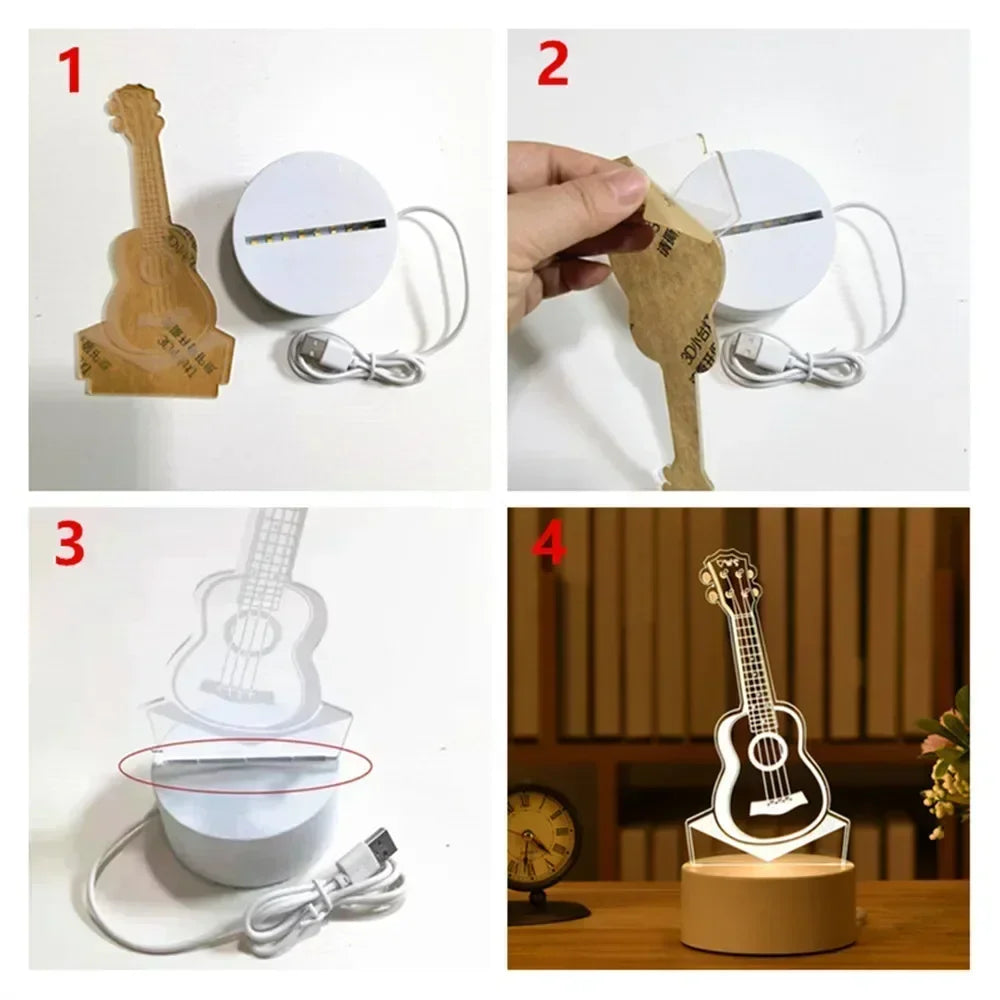 Eid Mubarak USB Operated 3D LED Night Light 2026 Eid Party Holiday Decoration Table Ornament Muslim Ramadan Decoration for Home