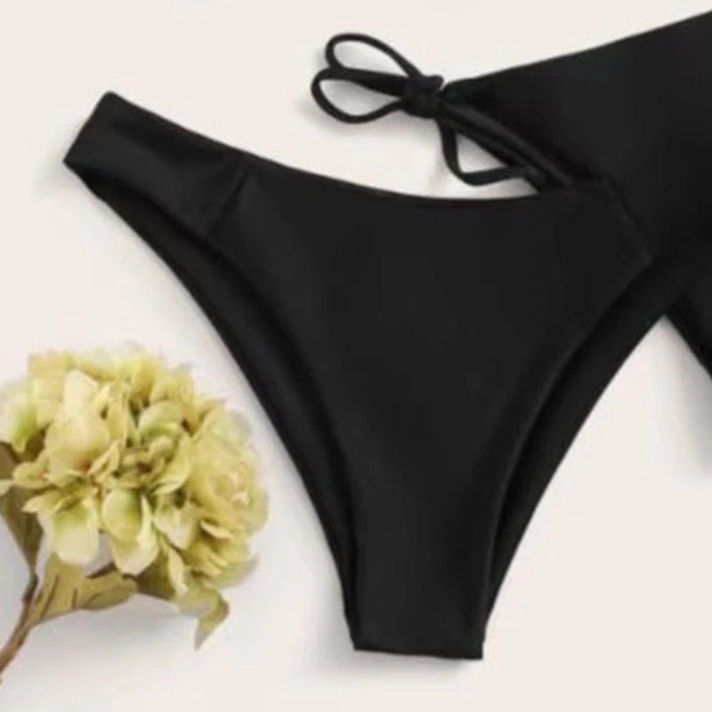 3 Pieces Bikini Set Women Push Up Swimsuit with 2 Bottoms Low & Mid Waist Adjustable Straps Summer Beachwear Bathing Suit 2025