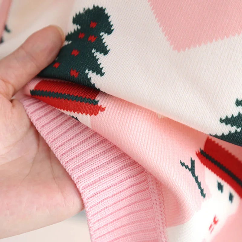 Girls' Sweater Thickened Autumn/Winter New Fashionable Versatile Children's Knitted Sweater Girls' Top Sweet and Cute