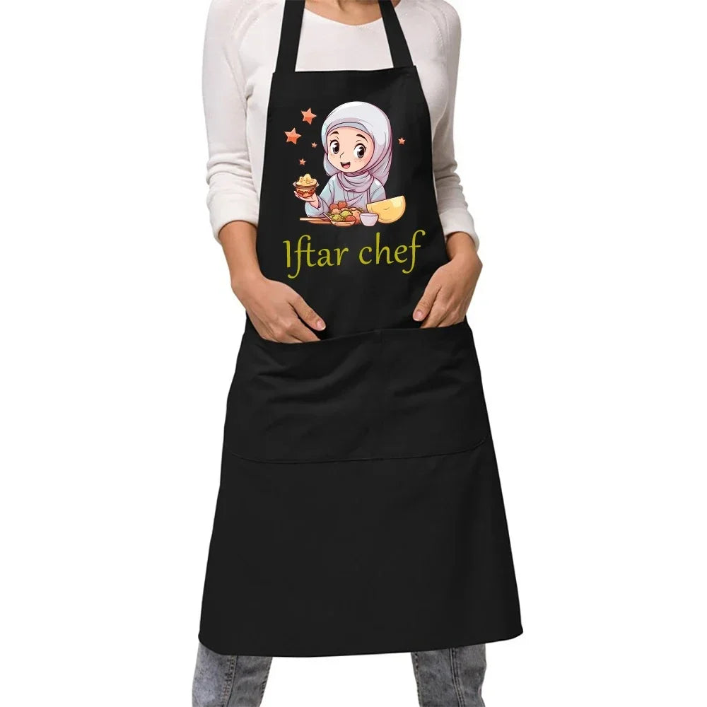 Ramadan 2026 Iftar Chef Apron Kitchen Accessories Ramadan Apron Gift for Chef Mom Baking Eid Al-Adha Hajj Eid Mubarak Decoration