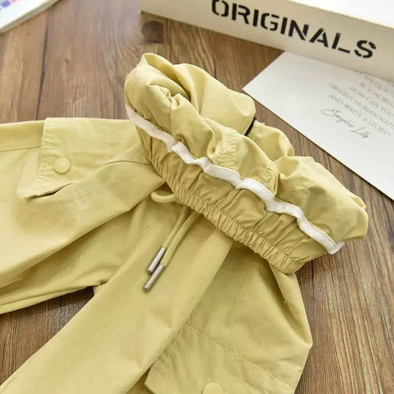 Spring Clothes Fashionable Kids Cargo Joggers Elastic Ankle Pants Casual Trousers Light Breathable Summer Trendy Outfit