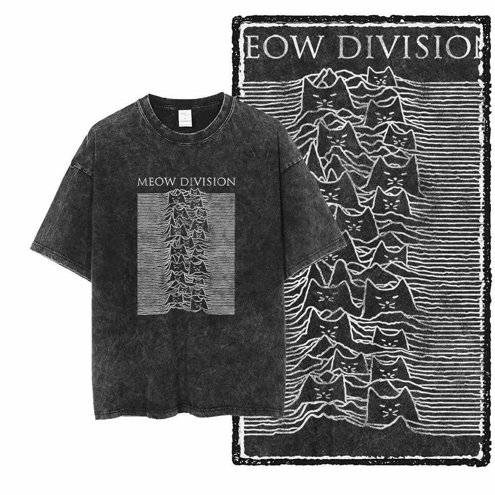 COOLMIND DB cat Printed Cotton Acid Washed Exclusive Graphic Unisex T Shirt Cool Streetwear Men Tshirts Big Size Tee for men