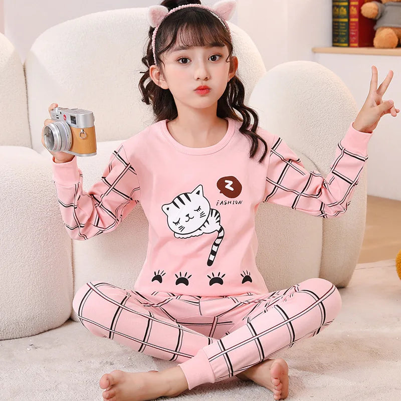 Toddler Boys Pajamas Sets for Teenagers 2 to 3 4 5 6 7 8 9 10 11 12 13 14 Years Autumn Winter Cotton Green Dinosaur Kids Pijamas