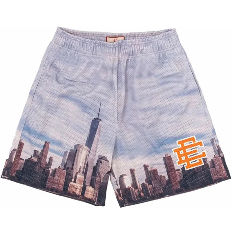 Summer Eric Emanuel EE Basic Mesh Short Classic Floral Printed Gym Shorts Men's Gym Basketball Sports Beach Men Shorts