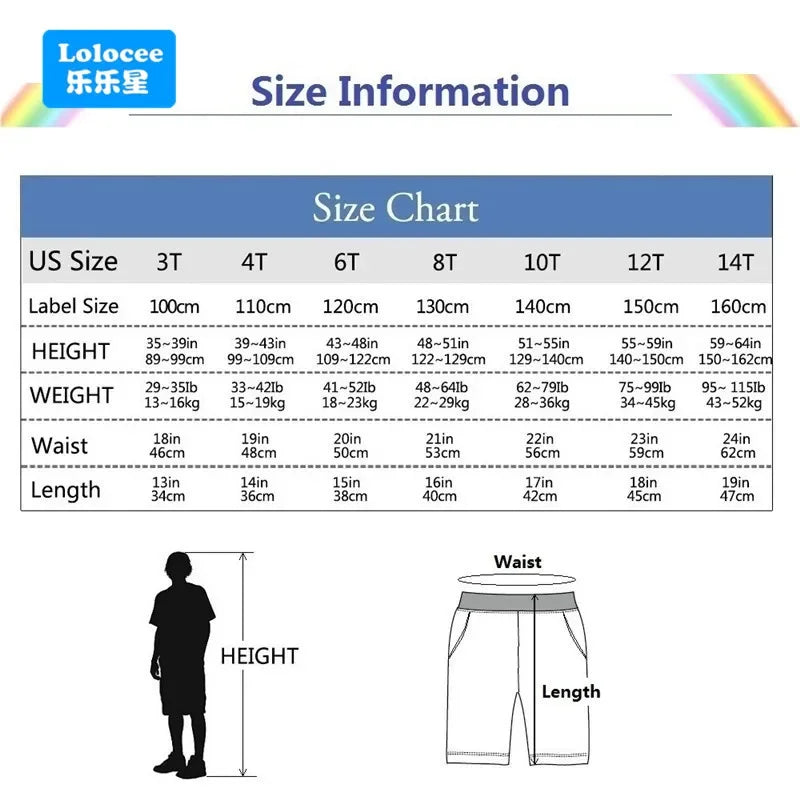 3-14years Boys' Shorts Kids Casual Straight Shorts NEW YORK Letter Print Black/Grey Color Elastic Waist Gym Sports Shorts ZMNY1