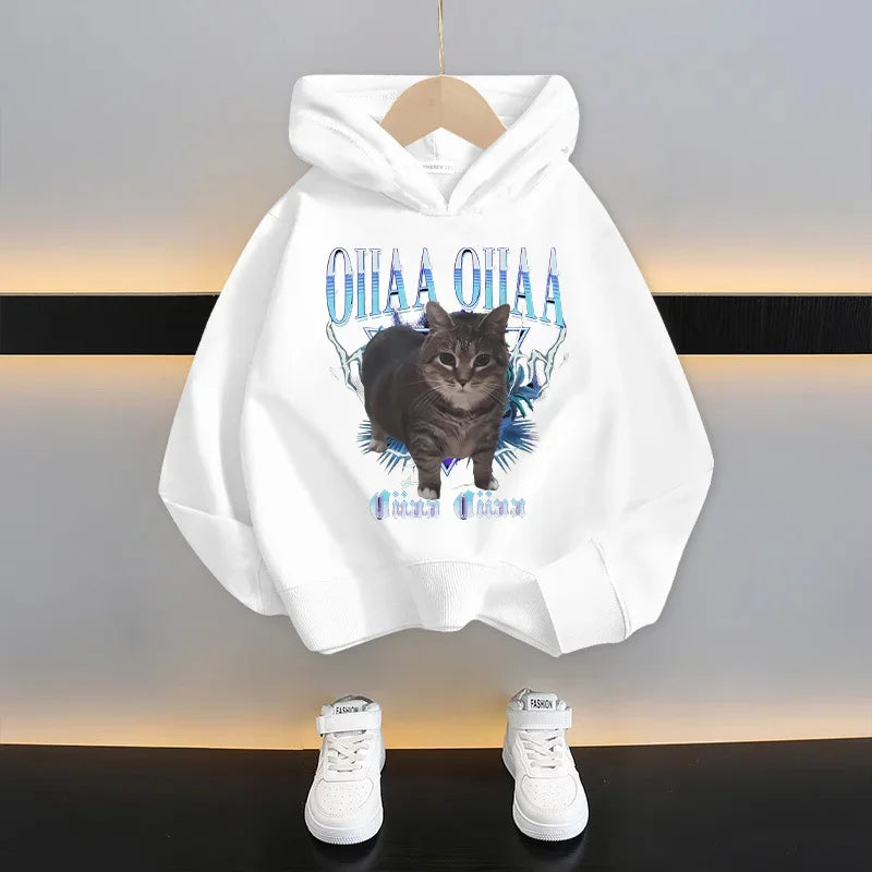 Italian Brainrot Kids Hoodie Funny Cartoon Graphic Thin Sweatshirts Tung Tungtung Sahur Casuals Long Sleeves Tops Boys Clothes