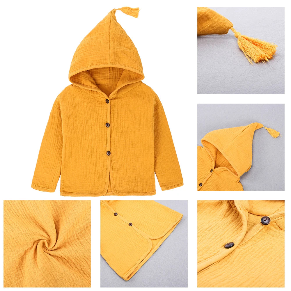 2026 Kids Hooded Jacket Shirt Clothes Spring For Boys Girls Long Sleeve Thin Top Toddler Children Casual Outwear Cotton Coat