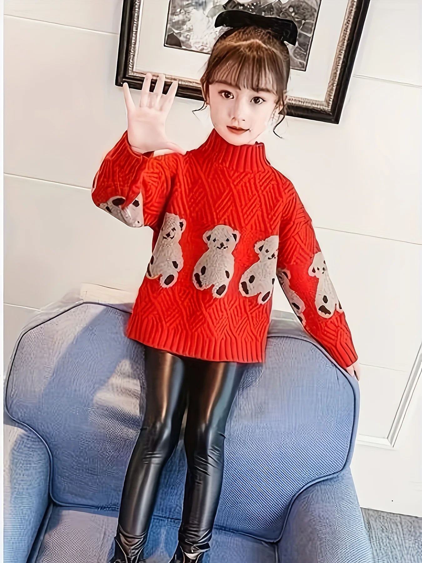 Girls' Sweaters New Style Fashionable Children's Autumn and Winter Knitwear Thickened Sweaters for Older Girls