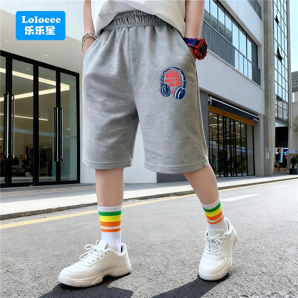 3-14years Boys Summer Shorts Kids Short Sport Cotton Sweatpants Youth Boys Knee Length Pants Teenage Sport Shorts EJCK1