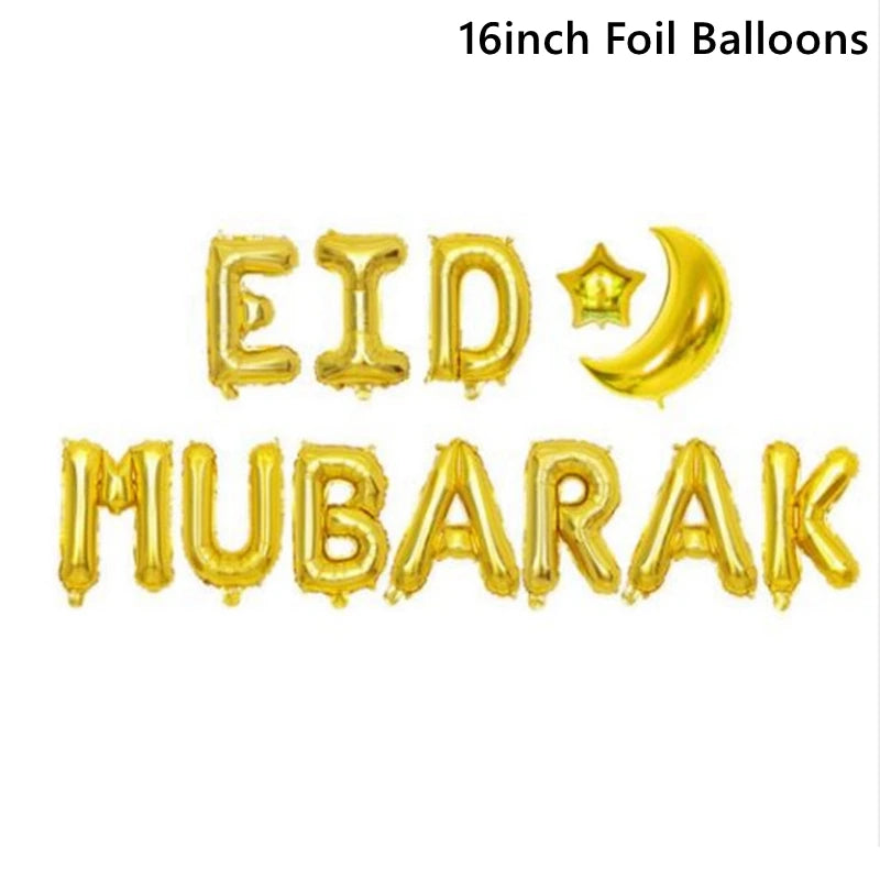 Eid Mubarak Balloons Ramadan Decoration For Home 2026 Gurbang Aid Al Adha Mubarak Kareem Islamic Festival Muslim Party Supplies