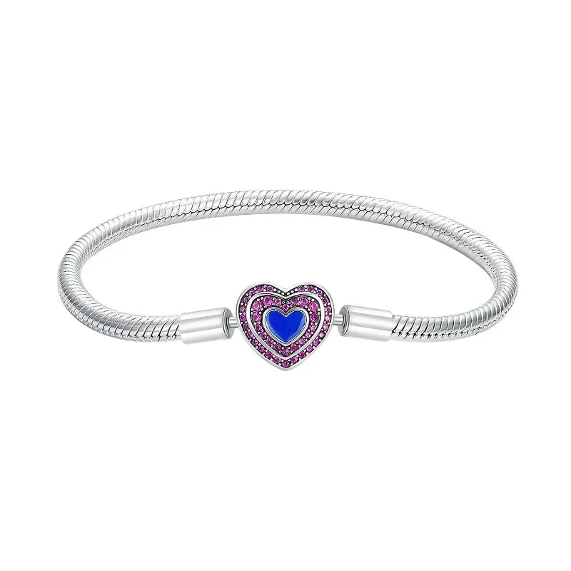 Pulseras Moments Originales Chapadas en Plata 925 – Oro Rosa, Amor Dorado, Cierre de Corazón