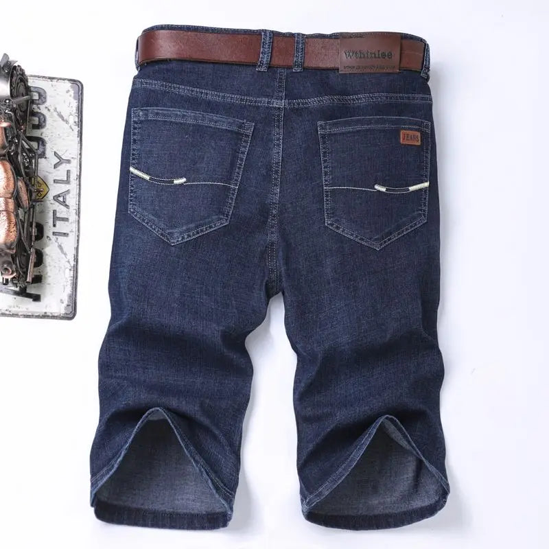 New high-end denim shorts for men in spring and summer of 2025, loose and versatile, trendy brand business casual denim shorts