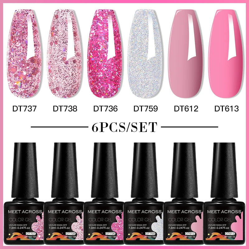 6pc Nail Gel Polish Set DIY Nail Art Semi Permanent UV LED Gel Kit For Nails Decoration Manicure Soak Off Painting Vernis Design