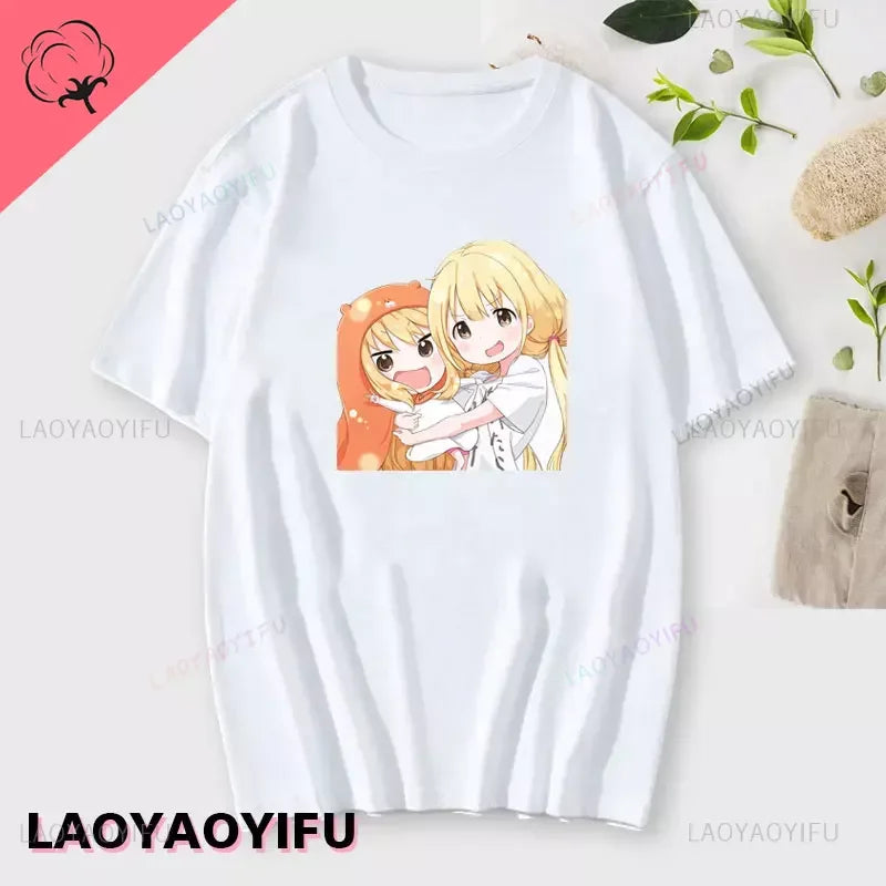 If You Work You Lose - Anzu Futaba Version T-Shirt 2024 New Kawaii Anime Cotton T-shirt Tees for Men Funny cartoon Otaku Tshirt