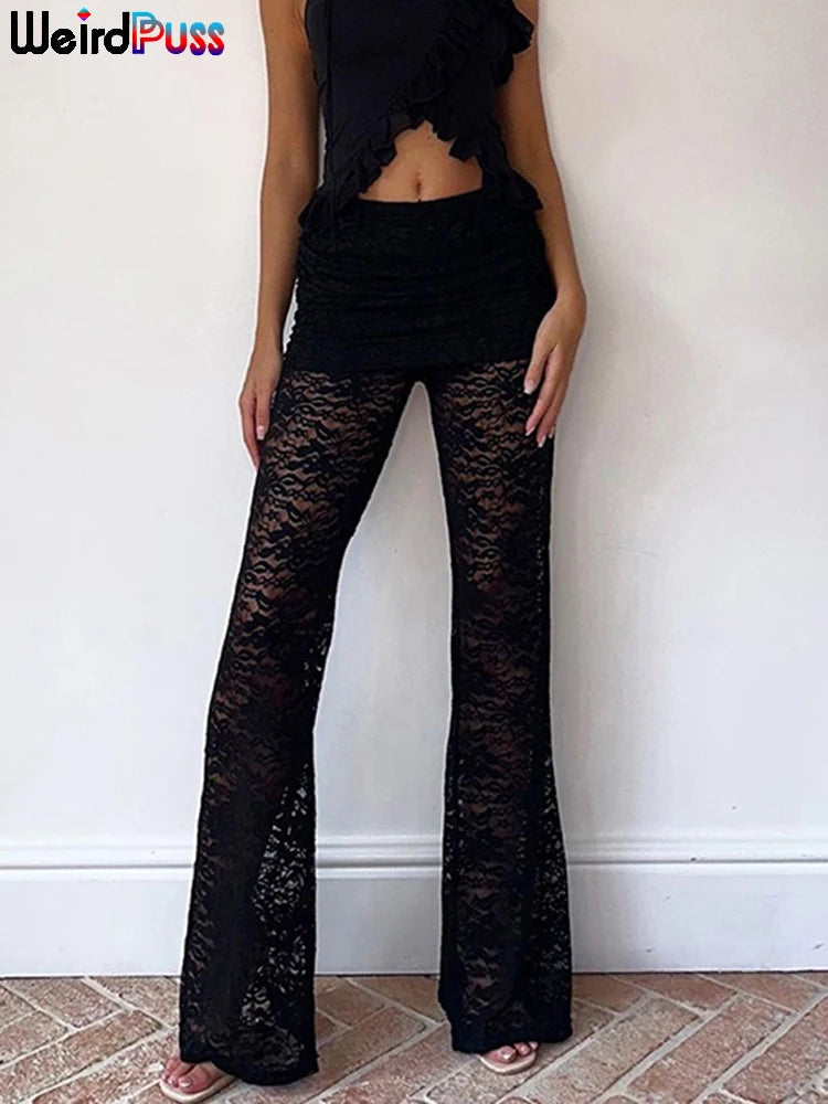 Weird Puss Sexy Summer Skirts Pants Women Y2K Chic Coquette Stretch Summer Trend Skinny Solid Wild Streetwear Trousers Bottoms