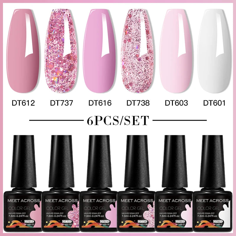 6pc Nail Gel Polish Set DIY Nail Art Semi Permanent UV LED Gel Kit For Nails Decoration Manicure Soak Off Painting Vernis Design