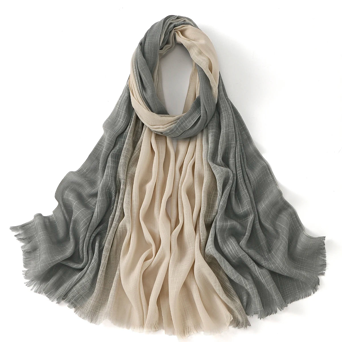 Plain Bamboo Cotton Hijab Scarves Women Solid Color Crinkle Turban Remove Edge Soft Cotton Premium Quality Hijab Shawl